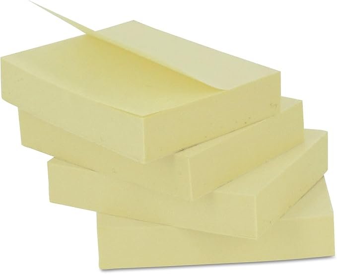 Universal Self-Stick Note Pads, 3 x 3, Yellow, 100-Sheet, 12/Pack