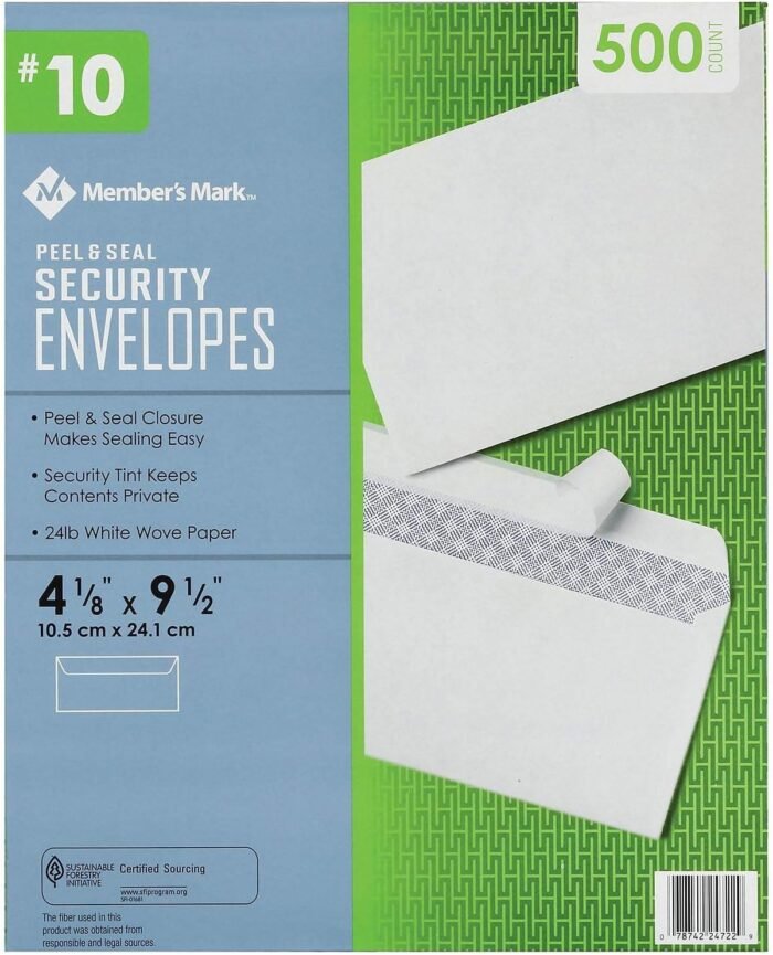 Member’s Mark Envelope #10, Peel and Seal 500 ct.