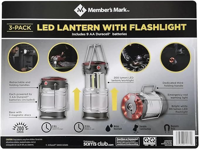 Member’s Mark 200 Lumens Dual Power 2PK LED Lantern