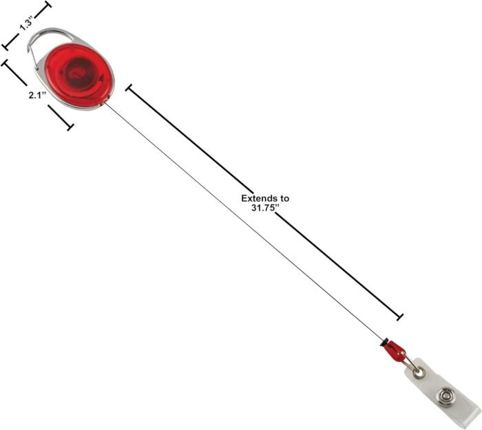 Advantus – Carabiner-Style Retractable ID Card Reel, 30″ Extension, Assorted Colors – 20/PK