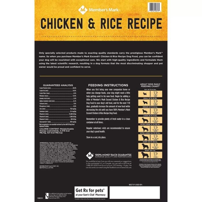 Member’s Mark Pasture Raised Lamb + Brown Rice Recipe Dry Dog Food 35 lbs.