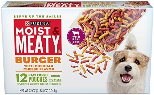 Purina Moist & Meaty Dog Food, Burger w/ Cheddar Cheese Flavor, 6 oz., 60 ct.
