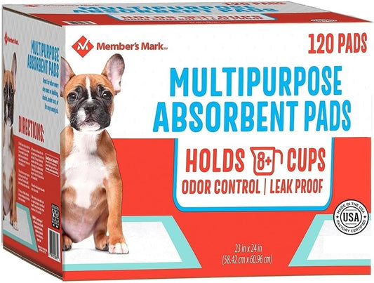 Member’s Mark Multipurpose Absorbent Training Pads, 23″ x 24″,120 ct.