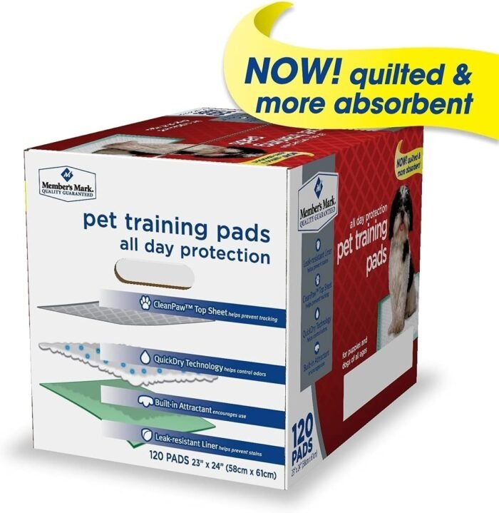 Member’s Mark Multipurpose Absorbent Training Pads, 23″ x 24″,120 ct.