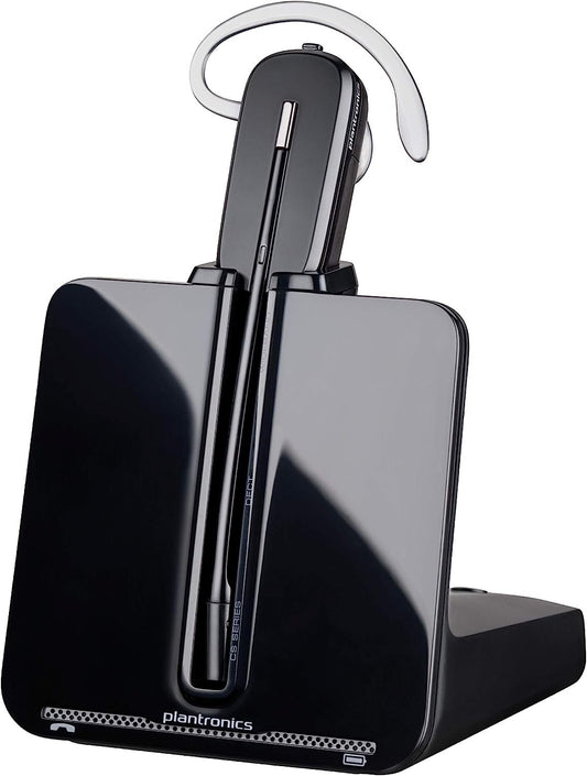 Plantronics – CS540 Wireless DECT Headset (Poly) – Single Ear (Mono) Convertible (3 wearing styles) – Connects to Desk Phone – Noise Canceling Microphone